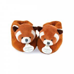 Chaussons avec hochet pour bébé unicef panda roux Doudou et compagnie