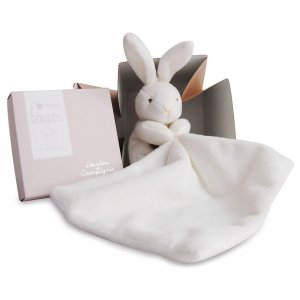 Doudou mouchoir boîte fleur lapin taupe Doudou et compagnie