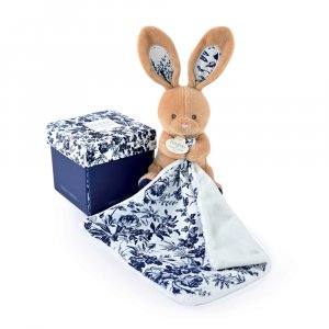 Doudou mouchoir boh'aime lapin marine Doudou et compagnie