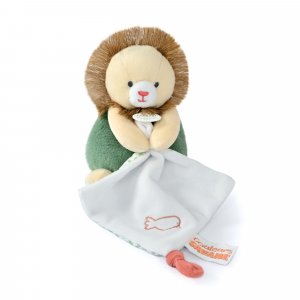 Peluche avec doudou mouchoir couleurs savane lion Doudou et compagnie