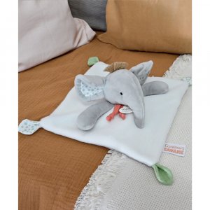 Doudou plat couleurs savane éléphant Doudou et compagnie