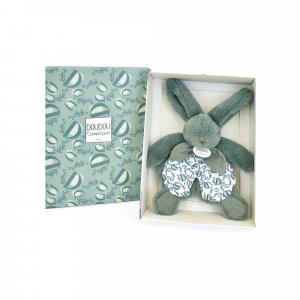 Doudou plat lapin vert sauge lapin doudou 18 cm Doudou et compagnie