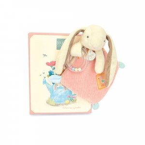 Doudou hochet lapin rose Doudou et compagnie