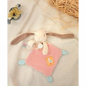 Doudou hochet lapin rose Doudou et compagnie