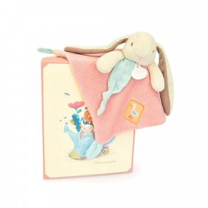 Doudou plat lapin rose Doudou et compagnie