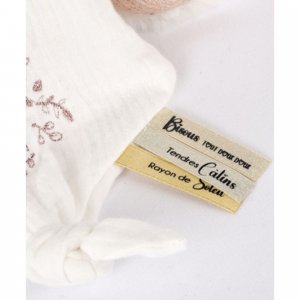 Doudou mouchoir ours 30 cm rose Doudou et compagnie