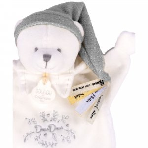 Doudou plat ours cape 25 cm argent Doudou et compagnie