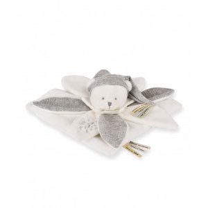 Doudou pétale plat collector ours 25 cm argent Doudou et compagnie