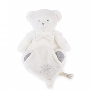 Doudou mouchoir ours 30 cm argent Doudou et compagnie
