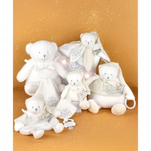 Doudou plat ours cape 25 cm blanc Doudou et compagnie