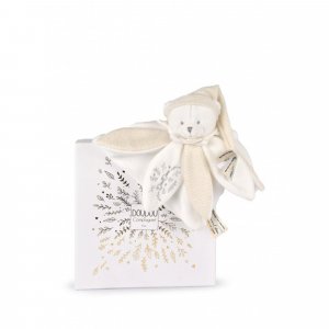 Doudou pétale plat collector ours 25 cm blanc Doudou et compagnie