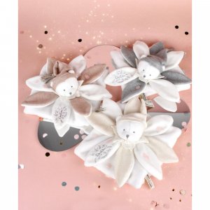 Doudou pétale plat collector ours 25 cm blanc Doudou et compagnie
