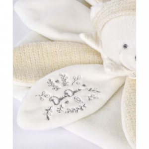Doudou pétale plat collector ours 25 cm blanc Doudou et compagnie