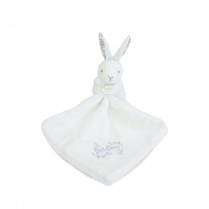Doudou lapin mouchoir 10 cm blanc Doudou et compagnie