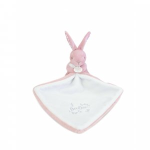 Doudou lapin mouchoir 10 cm rose Doudou et compagnie