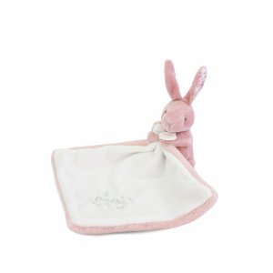 Doudou lapin mouchoir 10 cm rose Doudou et compagnie