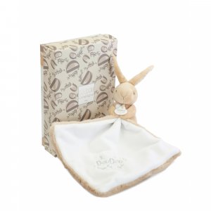 Doudou lapin mouchoir 10 cm beige Doudou et compagnie