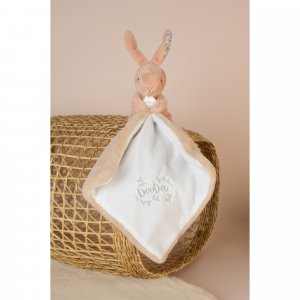 Doudou lapin mouchoir 10 cm beige Doudou et compagnie
