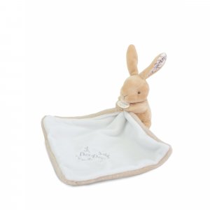 Doudou lapin mouchoir 10 cm beige Doudou et compagnie