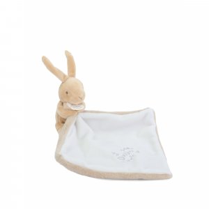 Doudou lapin mouchoir 10 cm beige Doudou et compagnie
