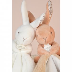 Doudou lapin mouchoir 10 cm beige Doudou et compagnie