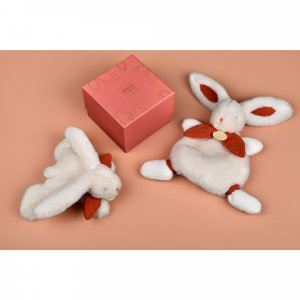 Doudou lapin bonbon 25 cm terracotta Doudou et compagnie
