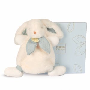 Doudou lapin bonbon 25 cm bleu gris Doudou et compagnie
