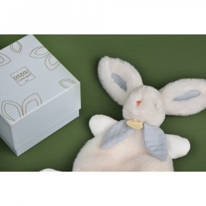 Doudou lapin bonbon 25 cm bleu gris Doudou et compagnie