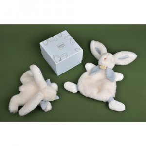 Doudou lapin bonbon 25 cm bleu gris Doudou et compagnie