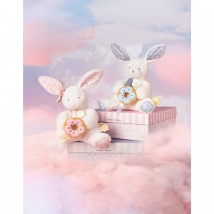 Doudou pantin lapin avec donut 20 cm Doudou et compagnie