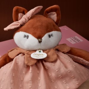 Doudou plat 29 cm mina la renarde Doudou et compagnie