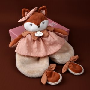 Doudou plat 29 cm mina la renarde Doudou et compagnie