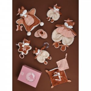 Coffret bébé doudou et chaussons mina la renarde Doudou et compagnie