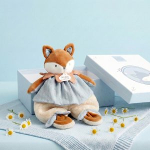 Doudou plat 29 cm timo le renard Doudou et compagnie