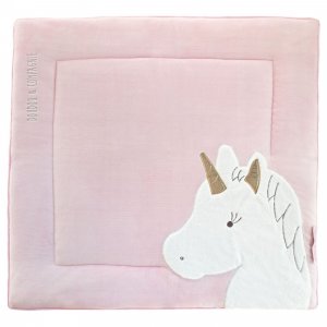 Tapis de parc 100x100 cm tapidou licorne rose Doudou et compagnie