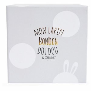 Peluche lapin bonbon 16 cm taupe Doudou et compagnie