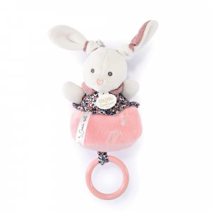Peluche musicale boh'aime lapin rose Doudou et compagnie