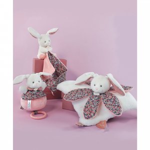 Peluche musicale boh'aime lapin rose Doudou et compagnie