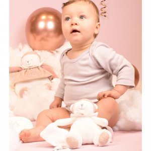 Peluche d'éveil ours 30 cm rose Doudou et compagnie