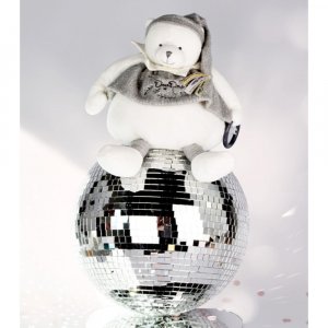 Peluche d'éveil ours 30 cm argent Doudou et compagnie