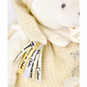 Peluche d'éveil ours 30 cm blanc Doudou et compagnie