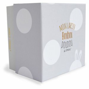 Peluche bébé lapin bonbon 20 cm taupe Doudou et compagnie