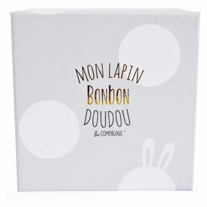 Peluche bébé lapin bonbon 20 cm taupe Doudou et compagnie