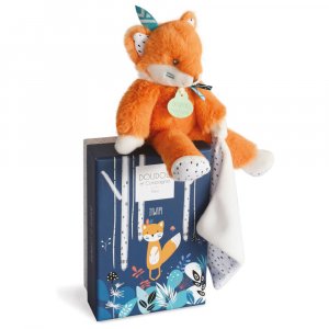 Peluche bébé pantin avec doudou renard Doudou et compagnie