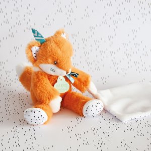 Peluche bébé pantin avec doudou renard Doudou et compagnie