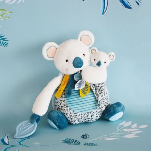 Peluche bébé pantin yoca le koala avec bébé + anneau de dentition Doudou et compagnie