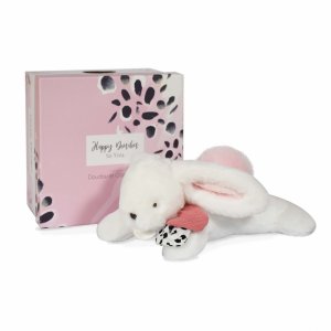 Peluche bébé happy blush pompon rose Doudou et compagnie