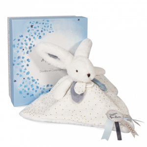 Doudou happy glossy pompon blanc Doudou et compagnie