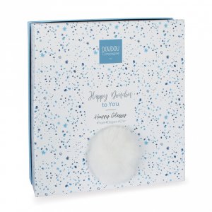 Doudou happy glossy pompon blanc Doudou et compagnie