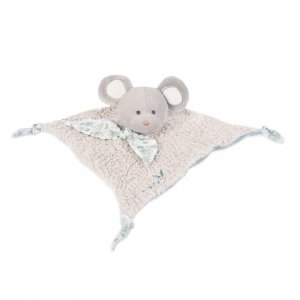 Doudou plat botanic souris vert olive Doudou et compagnie